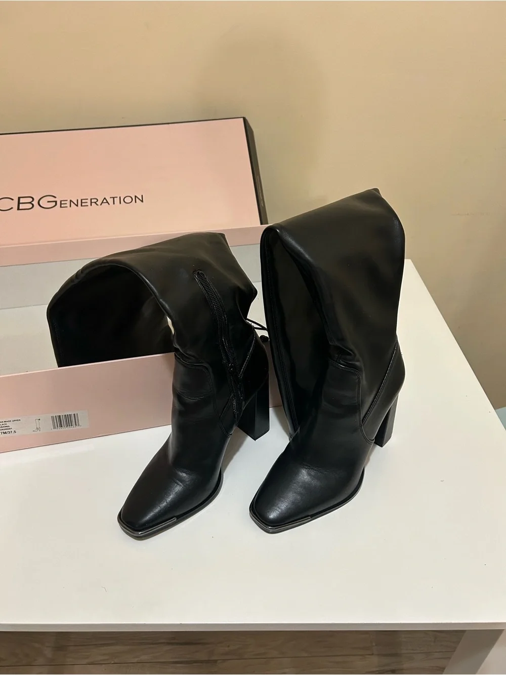BCBGeneration Black Over-the-Knee Block Heel Boots